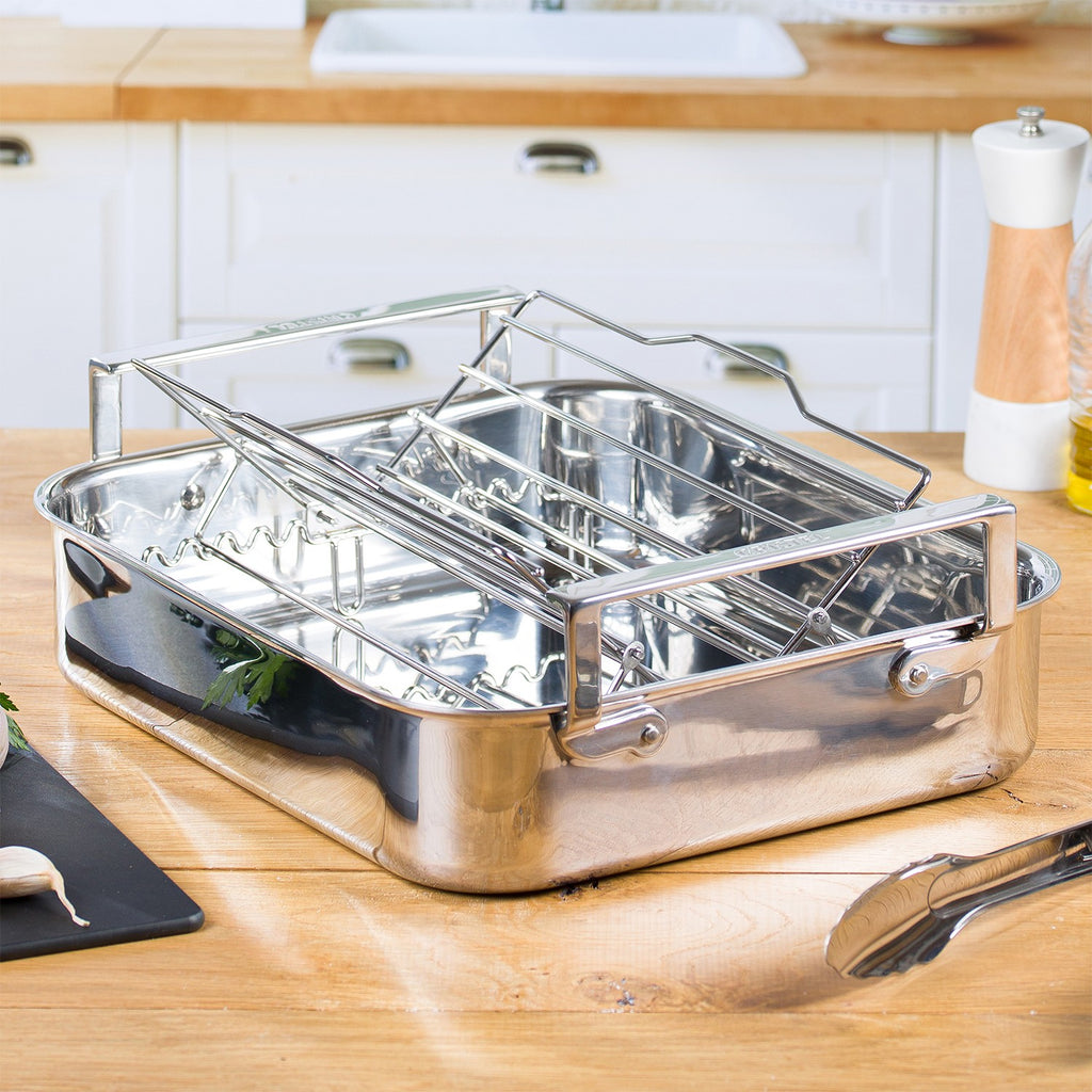 Plat à four inox - avec accessoires - Compléments, Cuisson spécialisée - 2