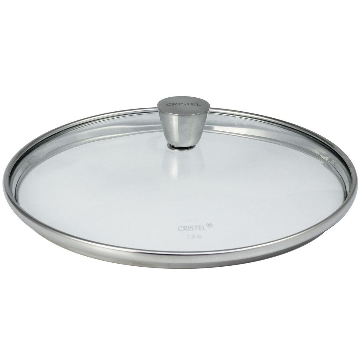 Couvercle en verre bombé bouton inox - 1826, Couvercles - 1