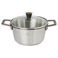 Faitout en inox brossé anses cuivrées avec couvercle - Bicentenaire fixe, Cocottes, faitouts - 1