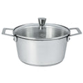 Faitout en inox brossé avec couvercle en verre - 1826 fixe, Cocottes, faitouts - 1