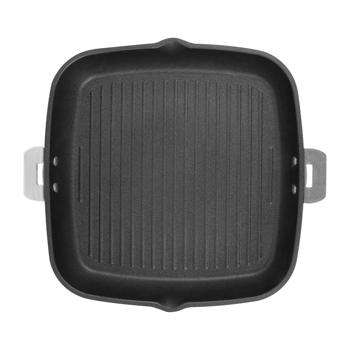 Gril carré en aluminium antiadhésif 28 cm - poignée amovible - Cookway® amovible, Poêles - 2