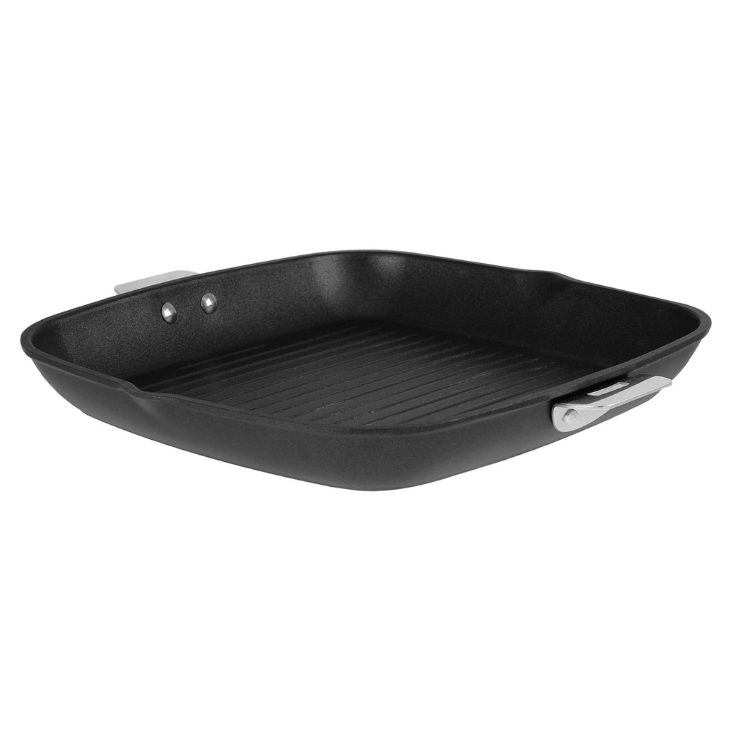 Gril carré en aluminium antiadhésif 28 cm - poignée amovible - Cookway® amovible, Poêles - 1