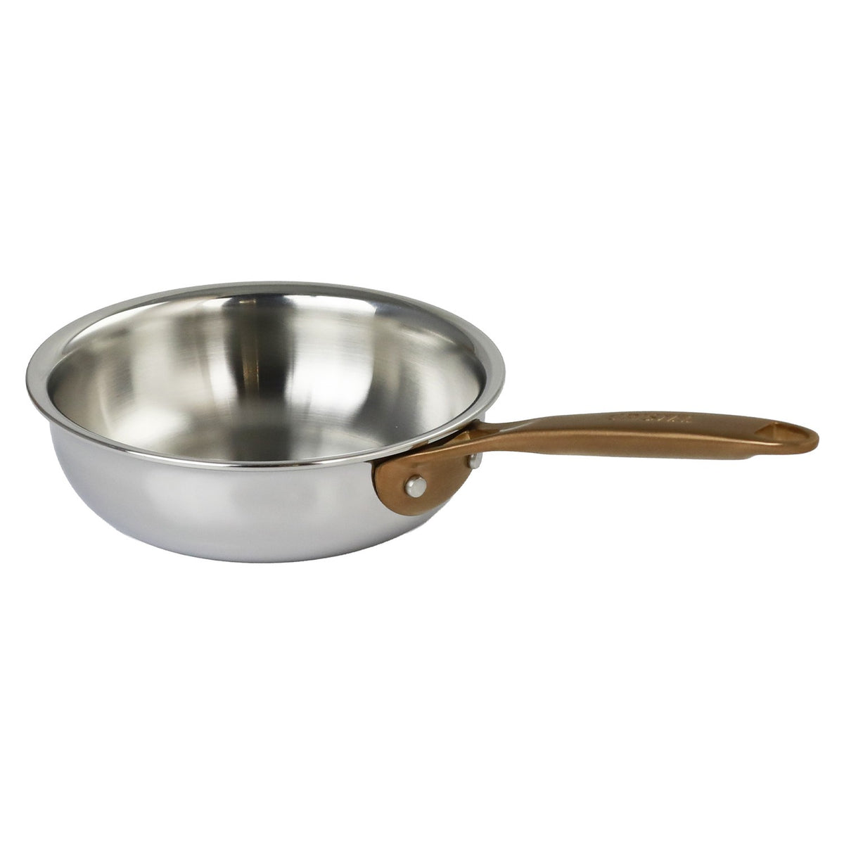 Mini poêle en inox à poignée cuivrée - Castel'Pro® fixe, Poêles - 1