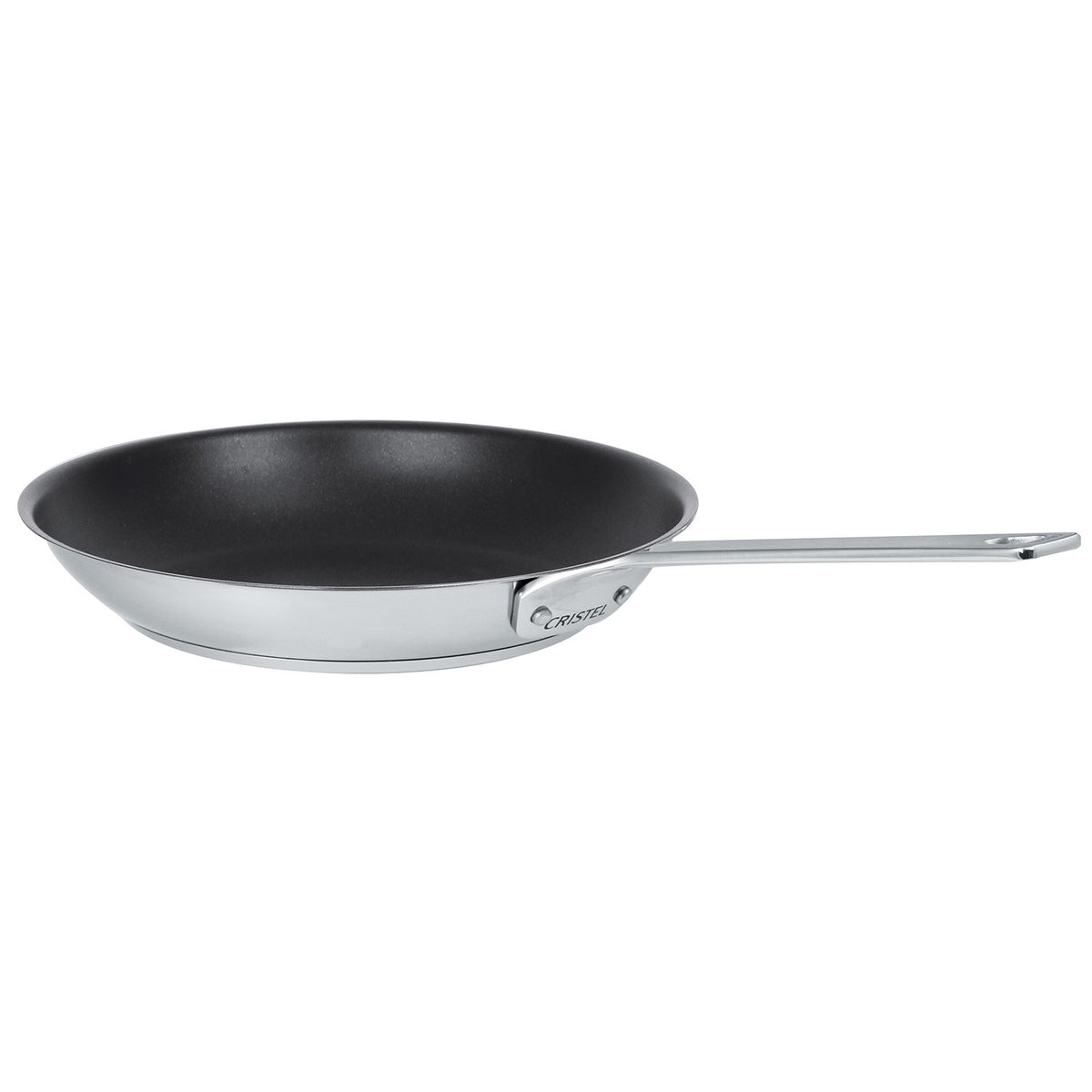 Poêle antiadhésive en inox brossé poignée fixe polie - 1826 fixe, Poêles - 1