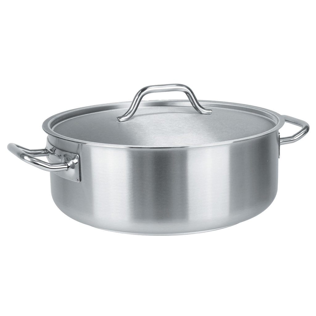 Rondeau en inox brossé avec couvercle - grand volume - Compléments fixe, Marmites - 1