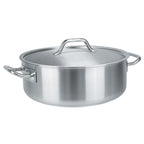 Rondeau en inox brossé avec couvercle - grand volume - Compléments fixe, Marmites - 1
