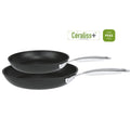 Set de 2 poêles antiadhésives en aluminium Ø24 et 28 cm - revêtement céramique Ceraliss®+ - Castel'Pro® fixe, Poêles - 1