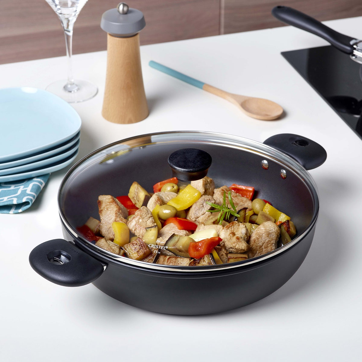 Sauteuse à revêtement céramique en aluminium Ø 28 cm à poignée amovible - Cookway® amovible, Sauteuses - 2