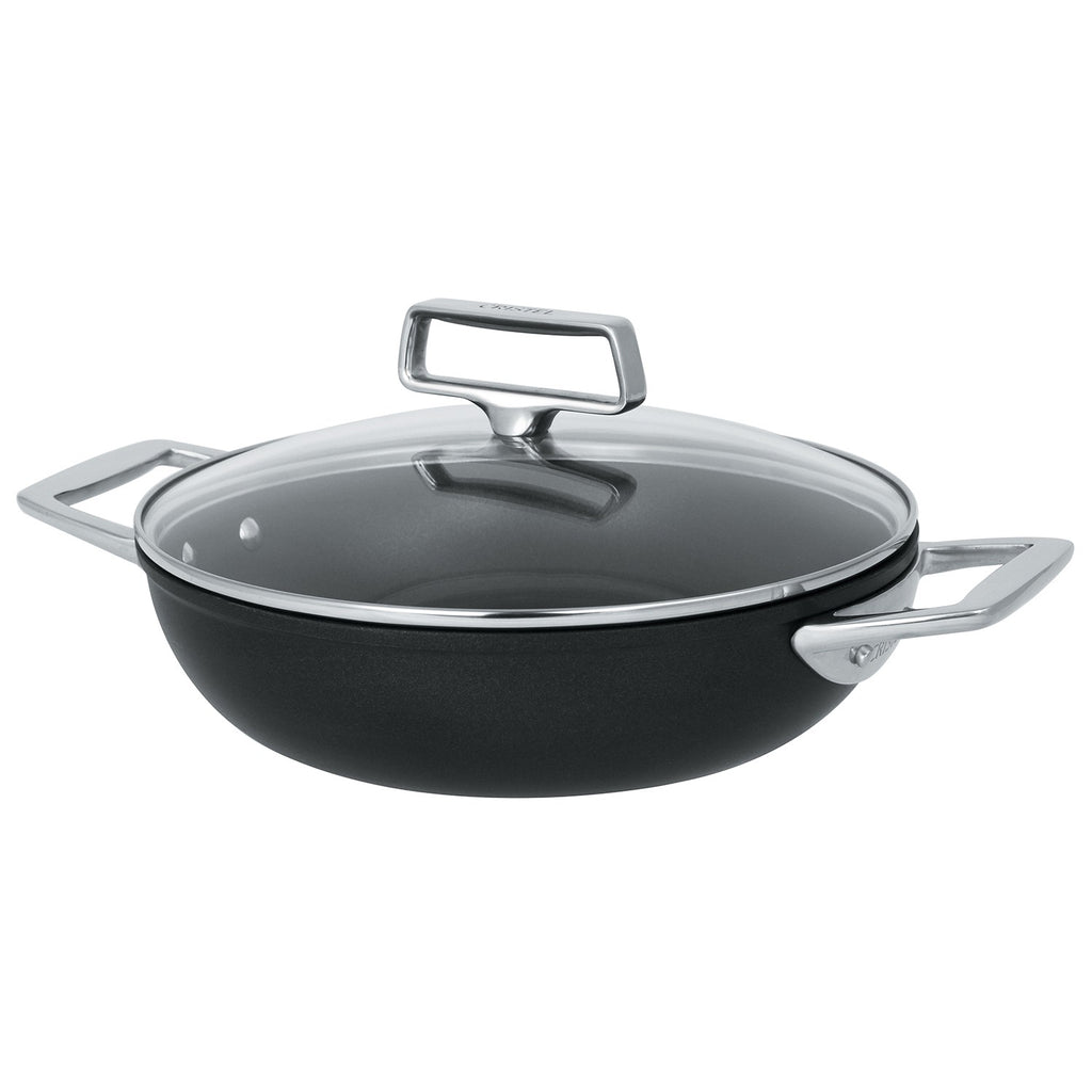 Sauteuse aluminium à anses fixes avec couvercle - Castel'Pro® fixe, Sauteuses - 1