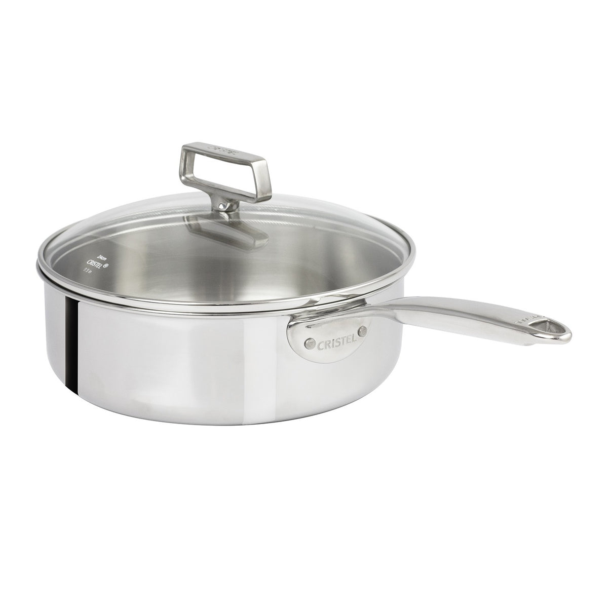 Sauteuse inox Ultraply avec couvercle en verre - Castel'Pro® fixe, Sauteuses - 1