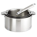 Set de 3 casseroles inox brossé + 1 poignée amovible Zénith - Strate amovible, Casseroles - 1