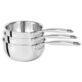 Série de 3 casseroles inox - Castel'Pro® fixe, Casseroles - 1