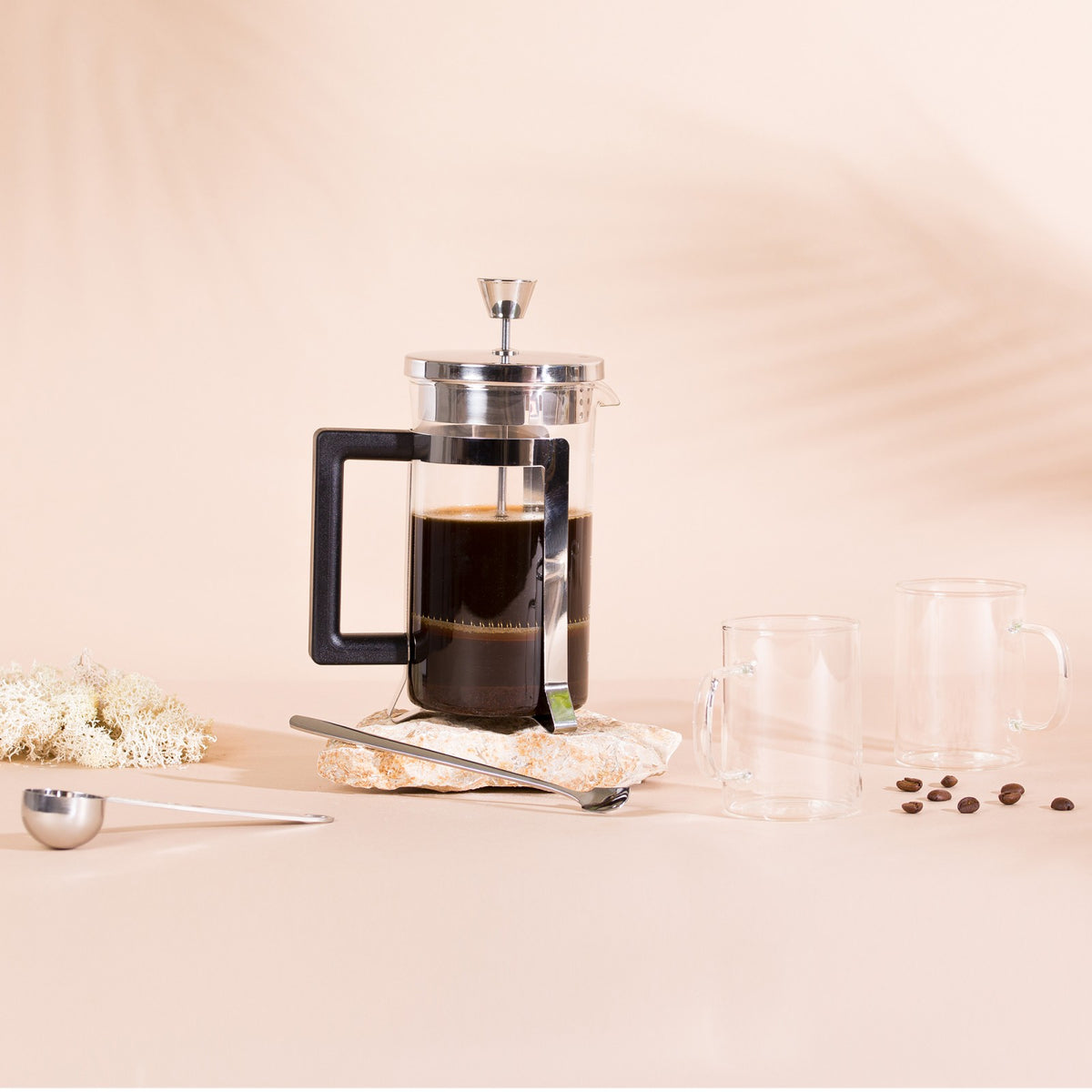 Set Arabica - Cafetière à piston et 2 tasses en verre - Cafetières, Cafetières - 1
