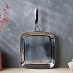 Gril carré inox 30 cm - Castel'Pro® fixe, Poêles - 2