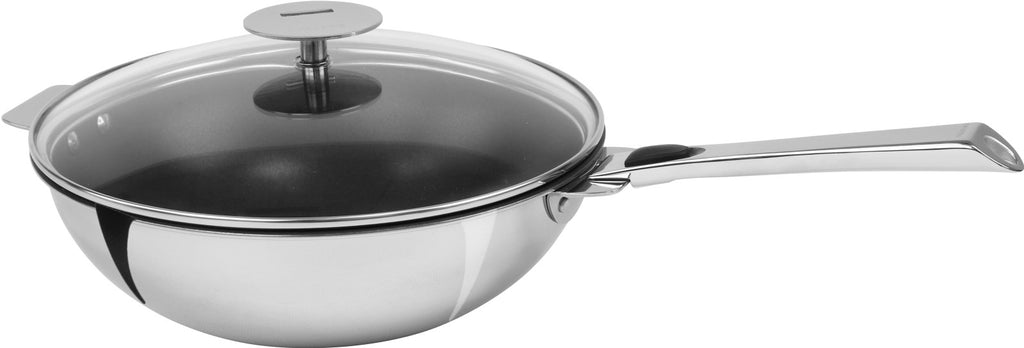 Wok antiadhésif Exceliss+® en inox Ø 28 cm à poignée amovible - Casteline amovible, Woks - 2